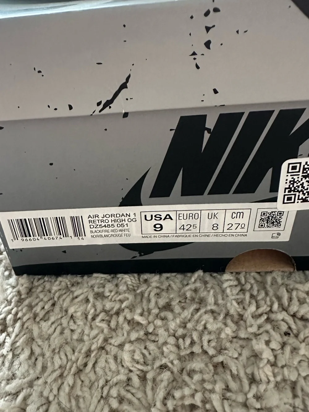 Jordan 1 High OG White and Gray Men’s Sneakers
